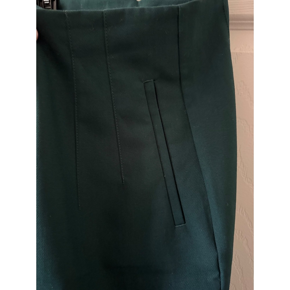 Zara Trousers Women Medium Green High Waisted Tapered Dress Pants 1608/532/529 - Picture 6 of 11